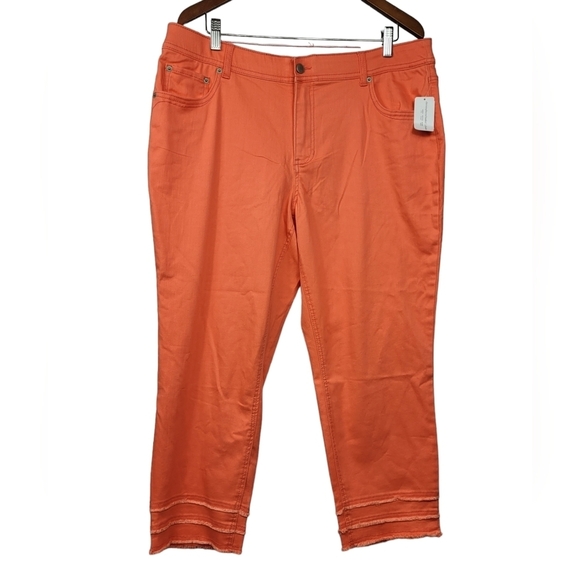 NWT Orange cropped pants plus 16W ankle shaped fit mid rise cj banks - Picture 1 of 7